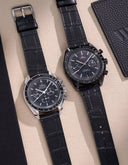 Black Embossed Alligator Leather Strap 18mm-21mm - OM Luxury
